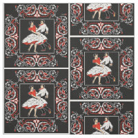 Square Dance Couple Red And Black  Bandana 2