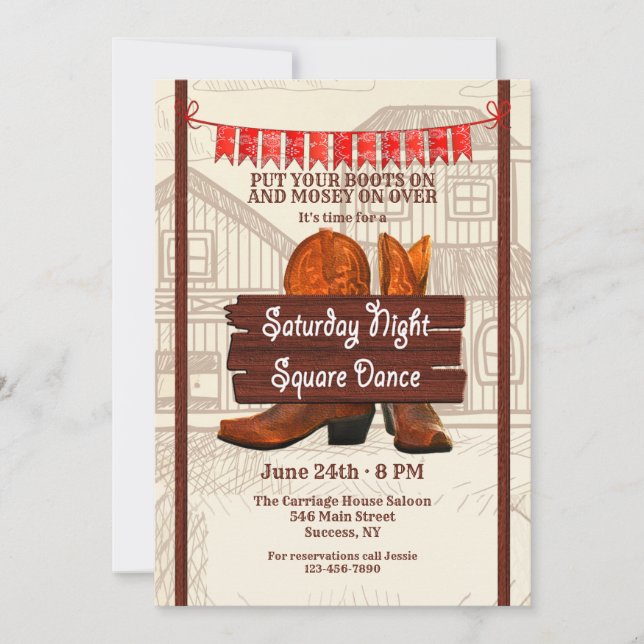 Square Dance  Invitation (Front)