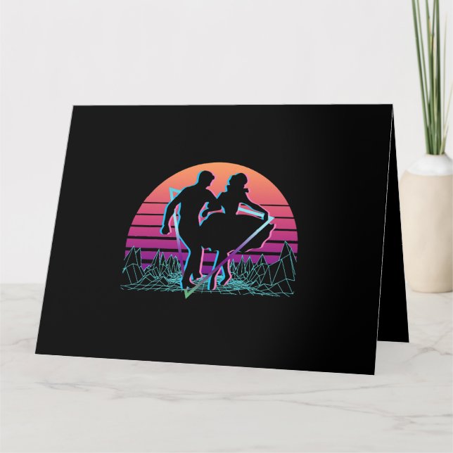 Square Dance Square Dancing Retro Card (Front)