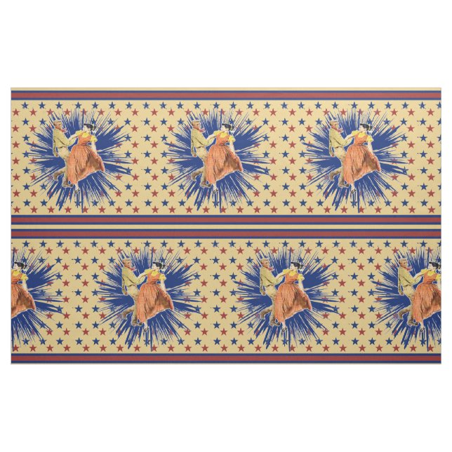 Square Dance Swing Dance Couple Star Stripe 9" Fabric (Fat Quarter)