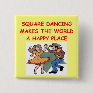 square dancing 2 inch square button