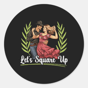 Square Dancing American Folk Dance Square Dancer Classic Round Sticker