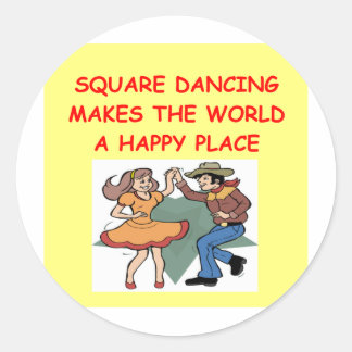 square dancing classic round sticker