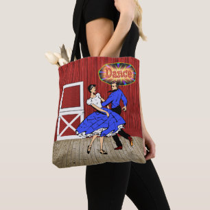 Square Dancing Couple  Barn Dance Tote Bag