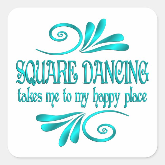 Square Dancing Happy Place Sticker (Front)