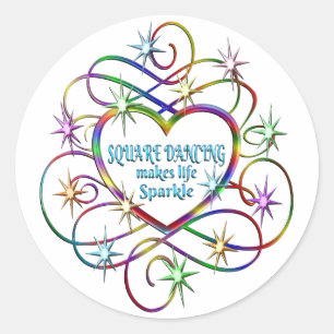 Square Dancing Makes Life Sparkle Classic Round Sticker