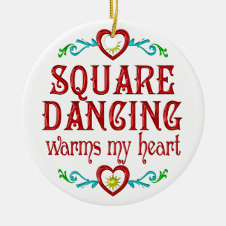 Square Dancing Warms My Heart Ceramic Ornament