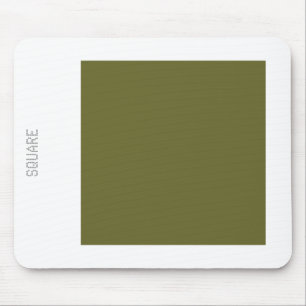 Square - Deep Olive and White Mouse Pad