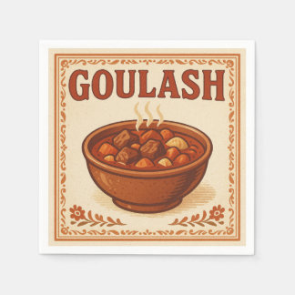 Square Design (Hungarian Goulash, Retro Style Napkin