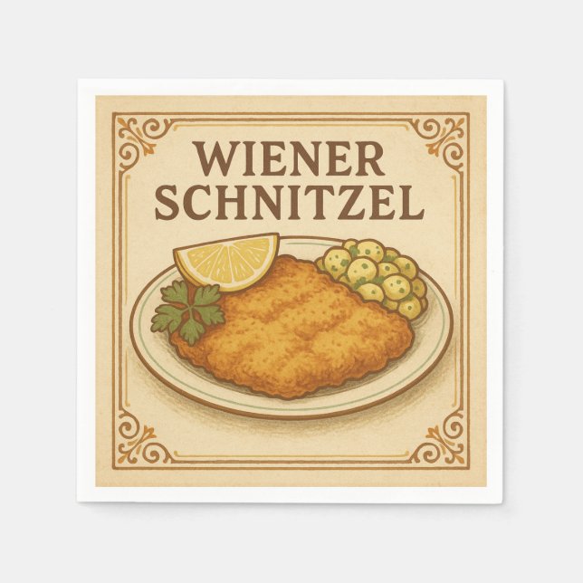 Square  Design – Wiener Schnitzel for USA Napkin (Front)