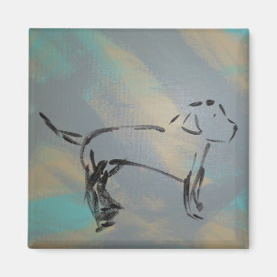 Square Dog Magnet