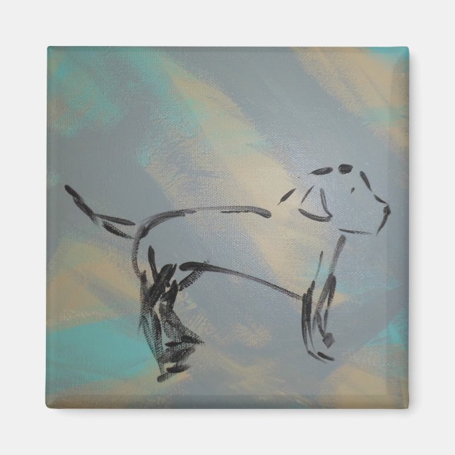 Square Dog Magnet (Front)