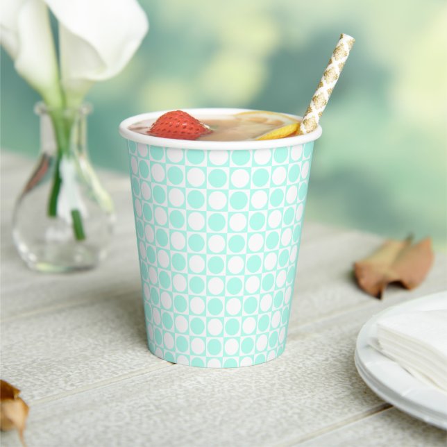 Square Dot Custom Pattern Paper Cups (Insitu)