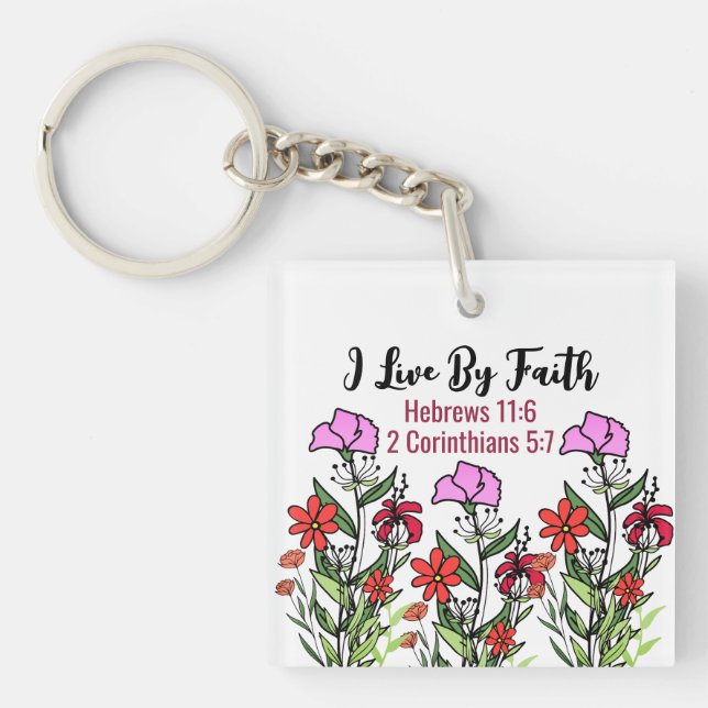 Square (double-sided) keychain (Front)