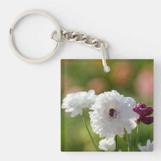 Square (double-sided) Keychain Flower Fields Flwr