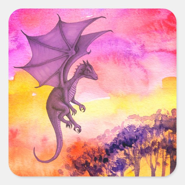 Square Dragon Sticker (Front)