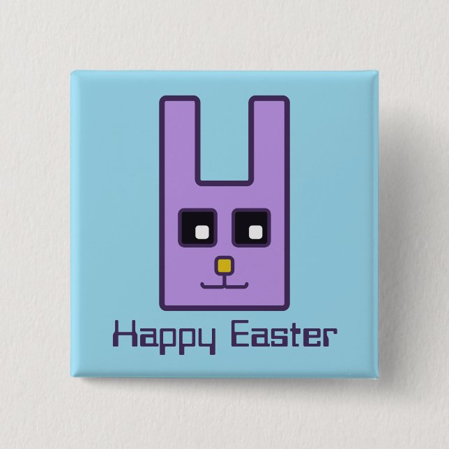 Square Easter Bunny Button (Front)