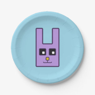 Square Easter Bunny Paper Plates