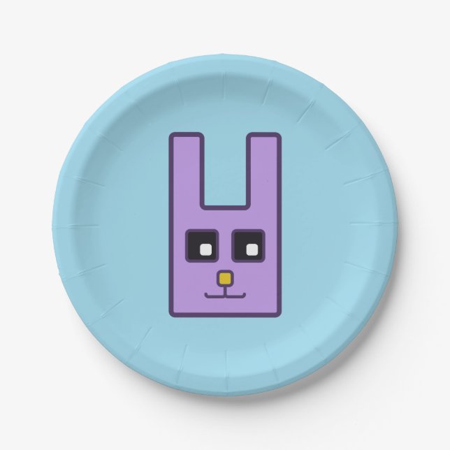 Square Easter Bunny Paper Plates (Front)