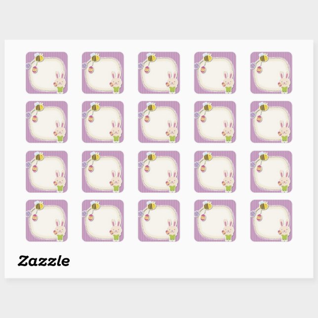 Square Easter Stickers (Sheet)