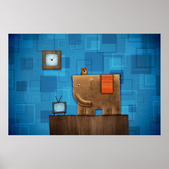 Square Elephant Poster (Front)