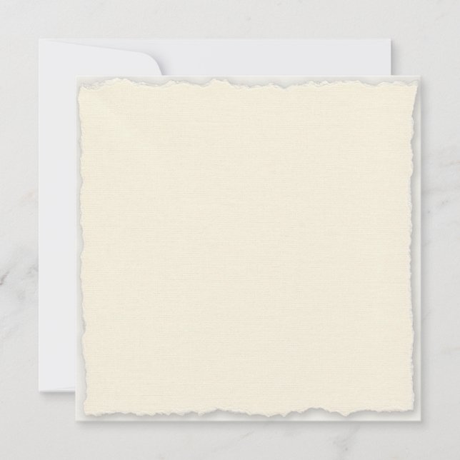 Square Faux Deckle Wedding Invitation Template (Front)