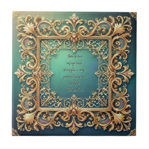 Square Filigree Frame Customizable Bible Verses Tile