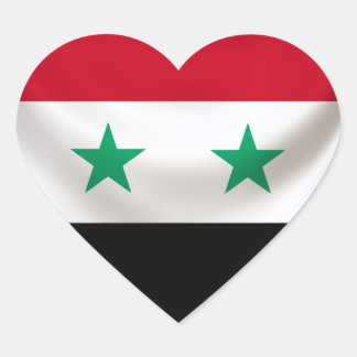 Square flag of Syria, ceremonial draped Heart Sticker