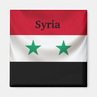 Square flag of Syria, ceremonial draped Magnet
