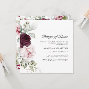 Square Floral Boho   Change Plans  Announcements