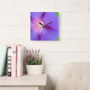 Square Floral Wall Clock