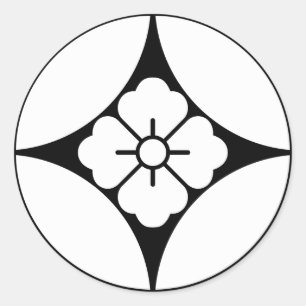 Square flower in seven treasures classic round sticker