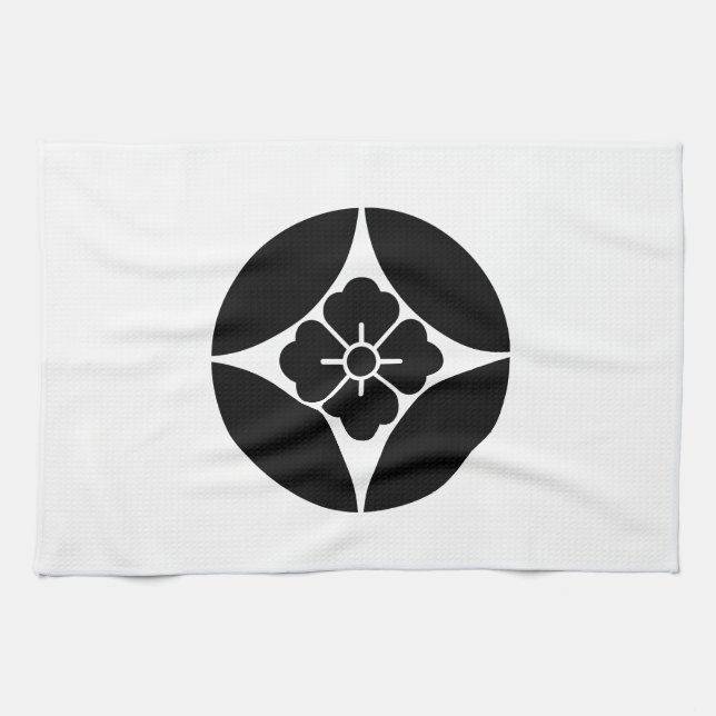 Square flower in seven treasures kitchen towel (Horizontal)