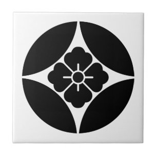 Square flower in seven treasures tile
