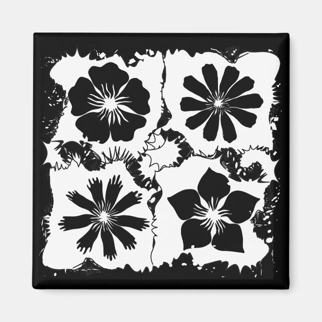 square flowers magnet (Front)