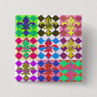 Square Fluer de Lys 2 Inch Square Button