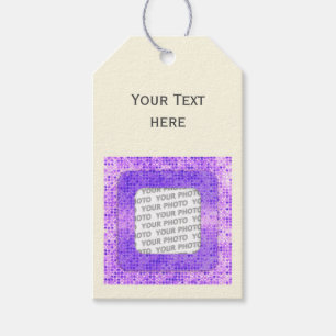 Square Frame dots II + your photo, text & back. Gift Tags