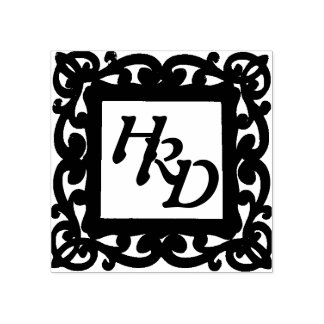 Square Frame Monogram Rubber Stamp