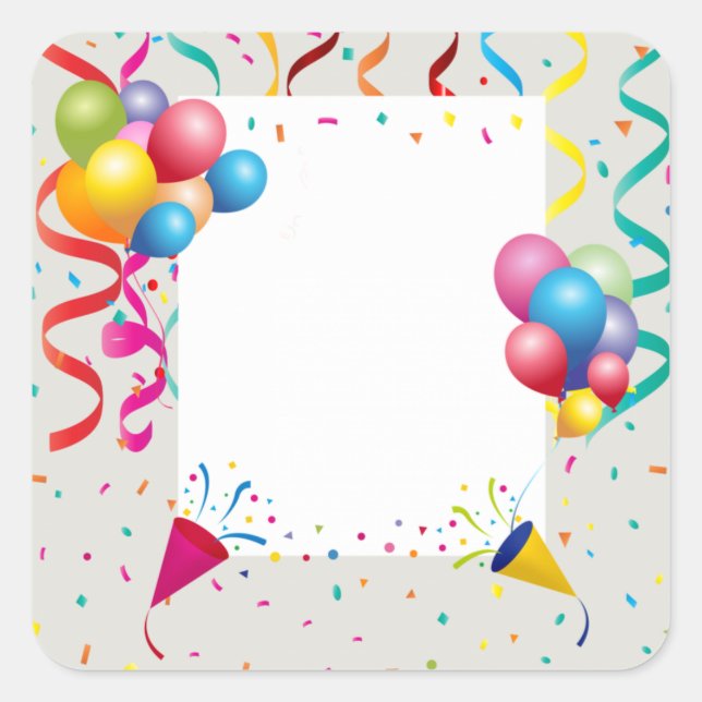 SQUARE FRAME PARTY SQUARE STICKER (Front)