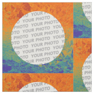Square Frame splatter IV + your photo Fabric