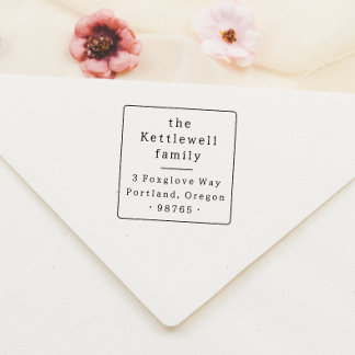 Square Frame Vintage Typography Return Address Self-inking Stamp