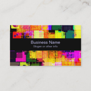 Square Geometric Multicolored Pattern Business Card