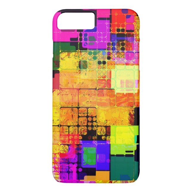 Square Geometric Multicolored Pattern Case-Mate iPhone Case (Back)