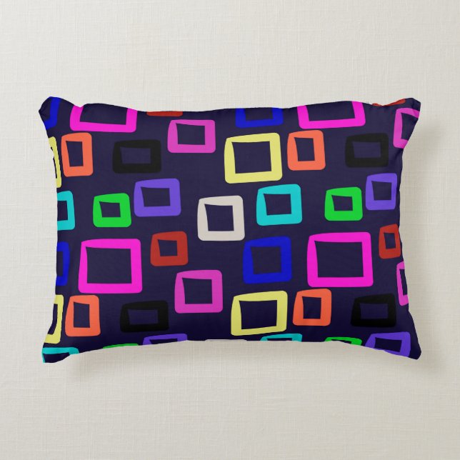 Square geometric painting, seamless design graphic accent pillow (Front)
