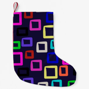 Square geometric painting, seamless design graphic small christmas stocking