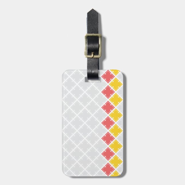 Square Geometric Pattern Luggage Tag (Front Vertical)