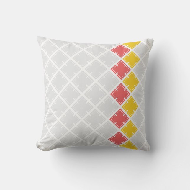 Square Geometric Pattern Throw Pillow (Front)