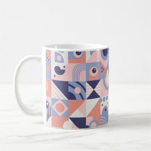 Square Geometric Shapes Background. Aesthetics in Coffee Mug