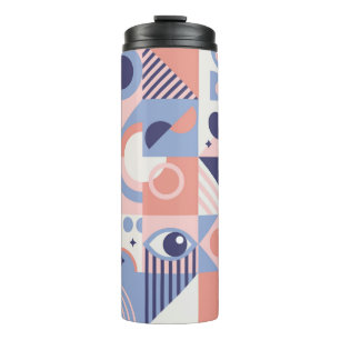 Square Geometric Shapes Background. Aesthetics in  Thermal Tumbler