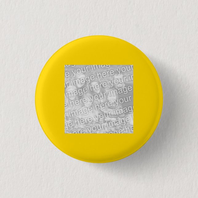Square Gold Border Photo 1 Inch Round Button (Front)